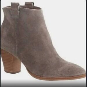 J. Crew Eaton Taupe Suede Heeled Ankle Booties 9